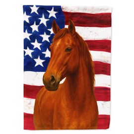 Caroline's Treasures Chestnut Mustang Horse American Garden Flag Mailbox Decorative Yard Banner Outside Patio Artwork for Flower Beds, Garden Size, Multicolor