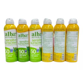 Alba Botanica Sensitive Sunscreen SPF 50 Clear Spray (6oz/170g) Lot Of 6, New
