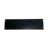 3U Filler Panel, Flat Black Steel for 19" racks &