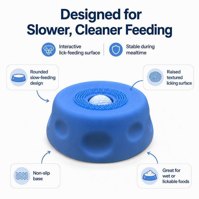 Slow Feeder Dog Bowl for Wet Food - Non-Slip Ball-Shaped