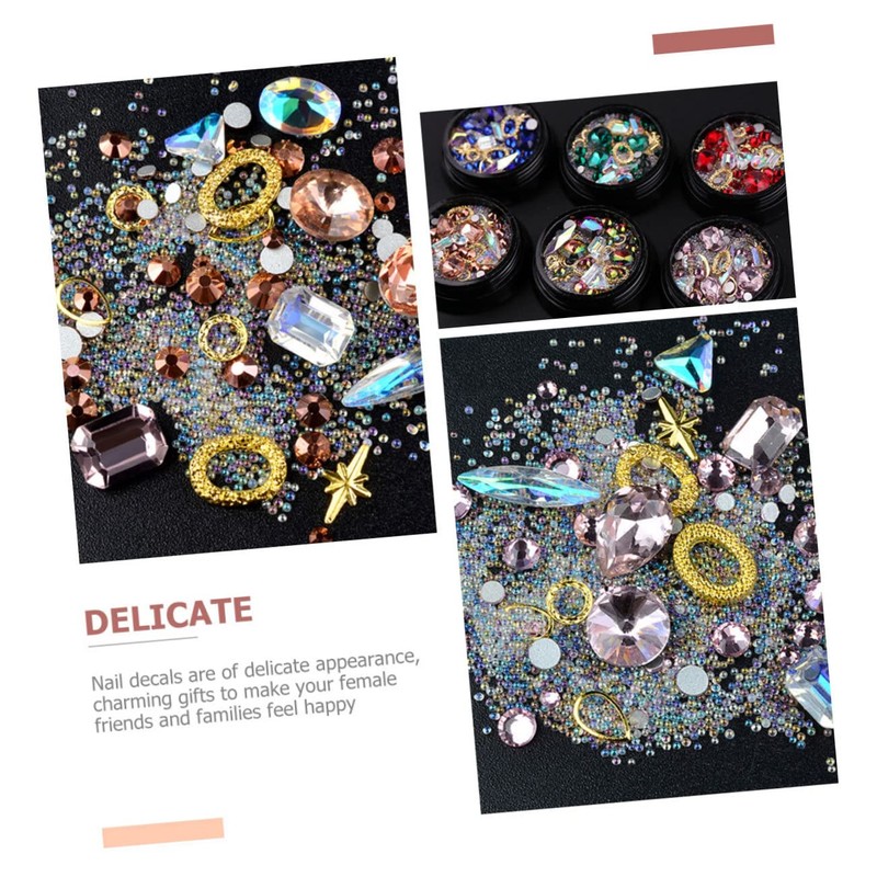 Outanaya 3 Boxes Nail Charms of Decorative Fingernail Charms for