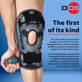 DDS, Inc. Air Pneumatic Compression Knee Brace for Pain - Knee Brace Meniscus Tear, Support for Sore Joints, Muscle Stiffness, Swelling, and Circulation – Ideal for Sports & Exercises Support (M)