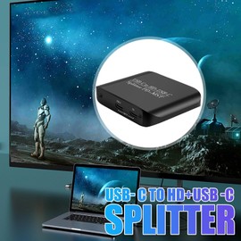 USB C to HD - HD Adapter Splitter | Digital 4K@60Hz Portable Connector Multiport for Home Travel Laptop Phone Tablets