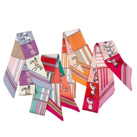 4pcs Purse Scarf Fashion Handbag Handle Ribbon Lightweight Scarf Head Hair Ribbon Skinny Scarf For Women