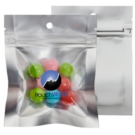 PouchWorth 50 Pieces 3.5x4.5 Inch Smell Proof Mylar Bags for Food Storage Resealable with Clear Window Aluminum Foil Packaging 3 Seal Ziplock Bags