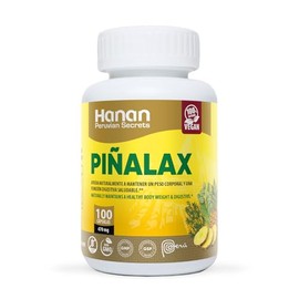 Hanan Piñalax 100 Capsules of Pineapple, Green Tea, Artichoke, Stevia, Yacon Leaves, Senna, Horsetail and Fennel from Peru Herbal Supplement - for Natural Cleanse & Detox