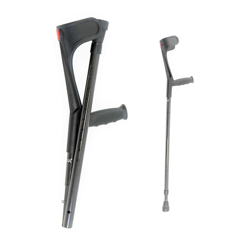 KMINA Foldable Forearm Crutches of Carbon Fiber (x2 Units), Open