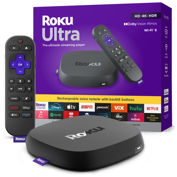 Roku Ultra 2024 (Renewed) – 4K Streaming Device with HDR10+,