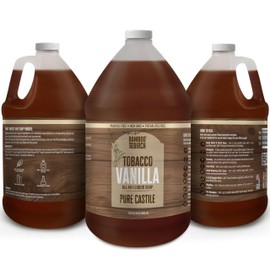 BAMBOO AND BIRCH BAMBOO AND BIRCH Pure Castile Soap Liquid Organic, Certified Palm Oil Free Natural Soap, Tobacco Vanilla, 1 Gallon