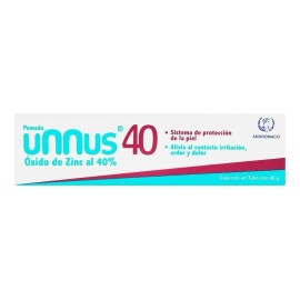 Unnus Pomada Óxido De Zinc 40% Tubo 45 Gr