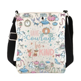Cin-derella Princess Gifts Fairytale Crossbody Bag Have Courage and Be Kind Movie Fans Sling Bucket Bag with Strap (241231 Be Kind C)