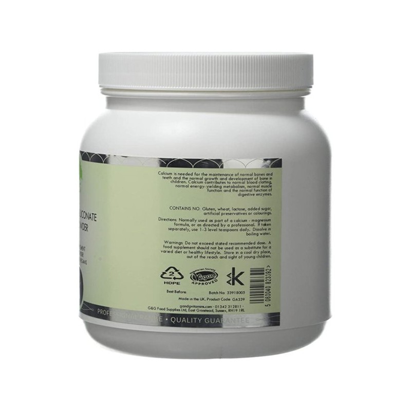 영국발송 지엔지 비타민 칼슘 글루콘산 글루코네이트 분말 350G GG Calcium
