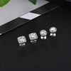 FASACCO 14K Flat Back Round Square Stud Earrings for Men