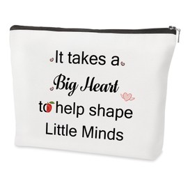 QONCV Teacher Christmas Gifts, Best Teacher Makeup Bag Cosmetic Bags Appreciation Retirement Valentines Day Birthday Christmas End of Year Back to School Gift Ideas Presents for Women