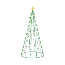 Light-Up Multi-Colored Twinkle String Cone Holiday Christmas Tree with 100 Lights, 7 Feet Tall, Christmas, Yard, Holiday Decoration Display (2023)