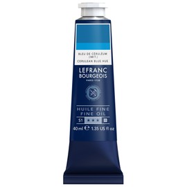 Lefranc Bourgeois 301775 Fine Oil Paint in Excellent Quality, Lightfast with Even Consistency, 40 ml Tube, Ideal for Stretcher Frame, Canvas, Painting Card - Primary Blue