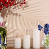 Set of 6 Pillar Candles with Clear Glass Cylinder Vases