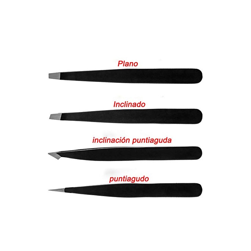 Jasinber Set de 4 Pinzas profesional de acero inoxidable para