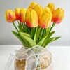 IPLNTS 20PCS All Saints' Day Orange Artificial Flower Tulips PU