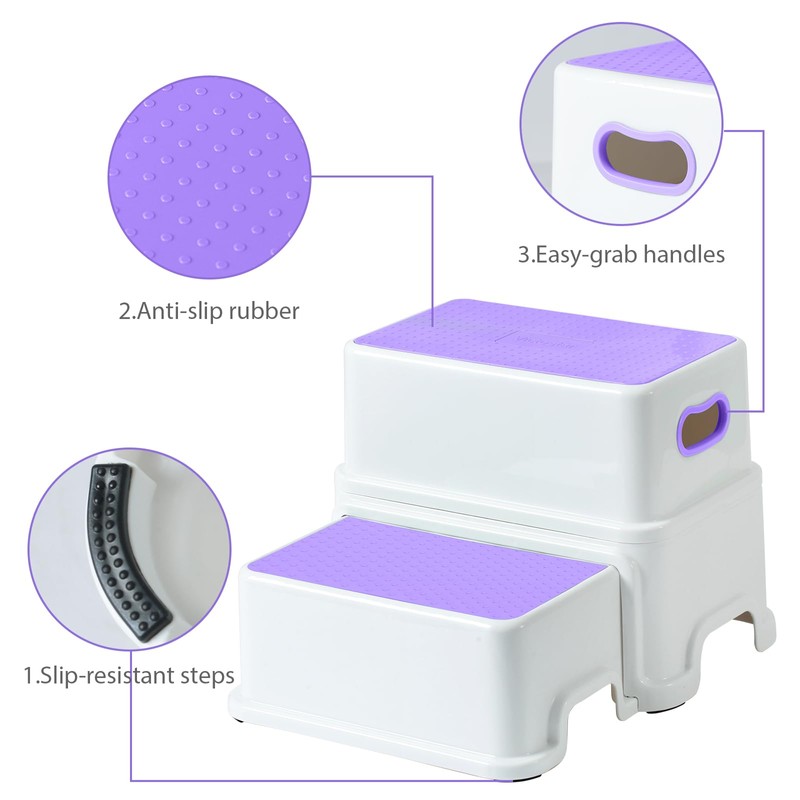 Victostar Toddler Step Stool,2 Kids Step Stool for Bathroom Sink,Baby
