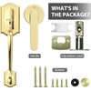 YYTDZSW Front Door Handle, Gold Door Handles Exterior, Polished Brass