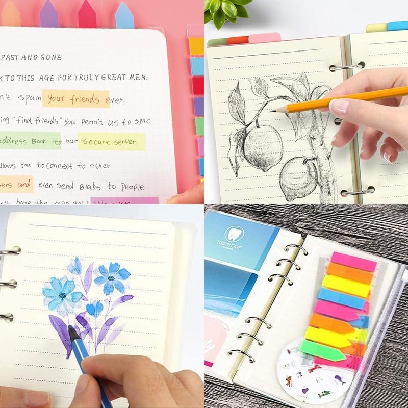 VIVIIHOO Notebook A6 Refillable with Ring Binder, Index Cards, Dividers