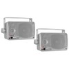 Pyle Pair Plmr24s Silver Marine Audio 2 Way Box Speakers