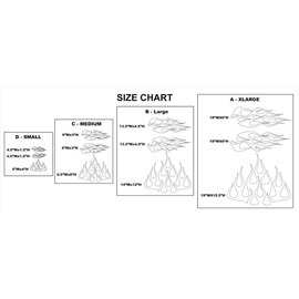Wild Dingos LLC ST1 - Multi-Color Flame Decal Kit Golf Cart, UTV, RC, ATV, ROXOR, Tank, Motorcycle (C - Medium, G28-034 Orange)