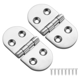 DIALESHU 2 Pack Heavy Duty 316 Stainless Steel 3" x 1.5" Oval Hinges for Cabinet Door with Screws