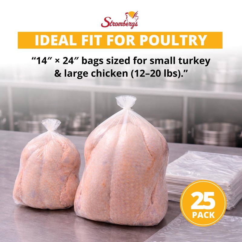 Stromberg's Small Turkey Heat Shrink Bags, Large Chicken Poultry Freezer