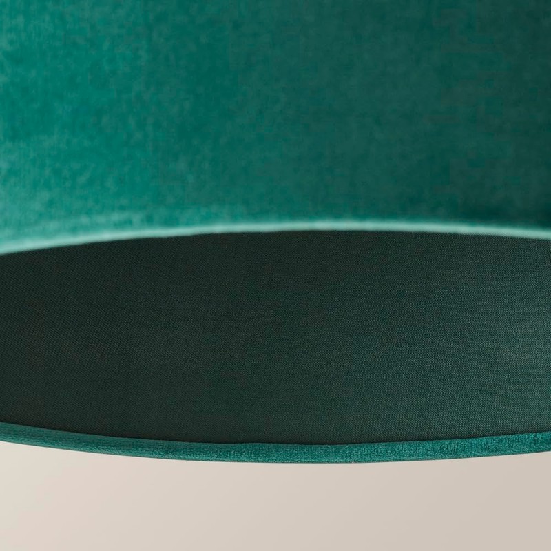 MiniSun | Small Modern Forest Green Velvet Drum Light Shade