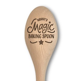 Engraved Magic Baking Spoon Gift - Multiple Options Available - Mother's Day, Birthday, Christmas - from Son, Daughter, Grandchild for Mummy, Grandma, Granny, Nan, Nana, Nanna, Nanny, Nannie(Nanny)