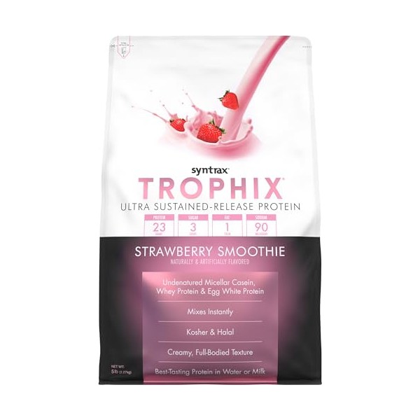 Syntrax Syntrax Nutrition Trophix, Ultra Sustained-Release Protein Blend, Strawberry Smoothie