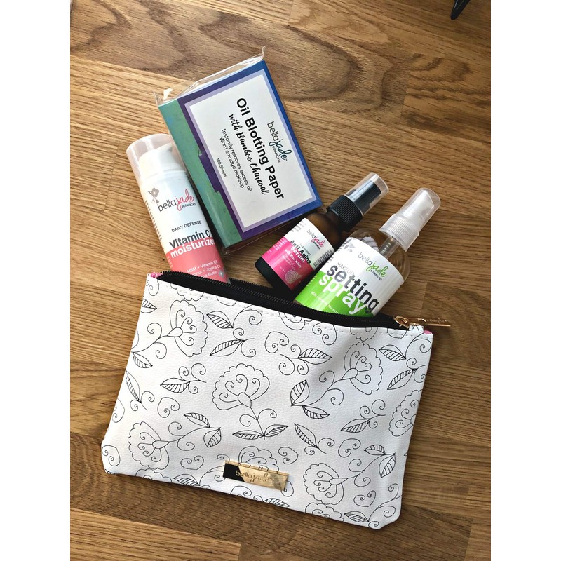 Bella Jade Small Makeup Pouch for Women, Cute Cosmetic Bag