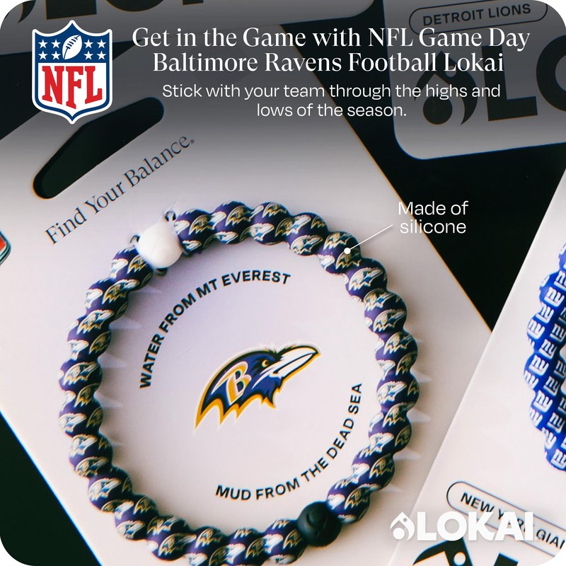 Lokai Baltimore Ravens Logo, Multi, Small