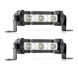 2PCS Single Row Low Profile Ultra Thin LED Light Bar for Truck, 5 inch 15W Slim Mini Spot Off Road Driving Lights LED Fog Lights Boat Lighting ATV SUV