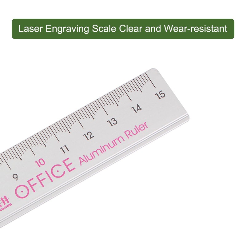 sourcing map Straight Ruler, 15 cm, Metric Aluminium Alloy Ruler,