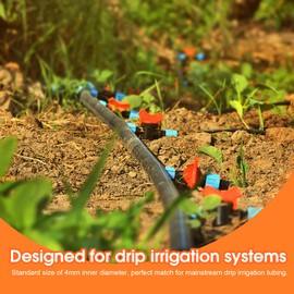 Drip Irrigation Barb Shut-Off Valve, 1/4-Inch 4mm/7mm Universal Irrigation connectors Parts Tubing Coupling Valve Fittings drip System for Gardening Agriculture 20PCS