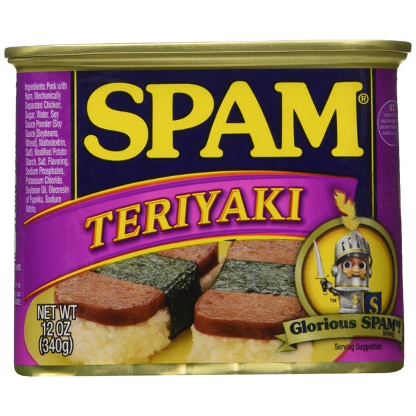 Spam, Teriyaki Flavored, 12oz Can (Pack of 6)
