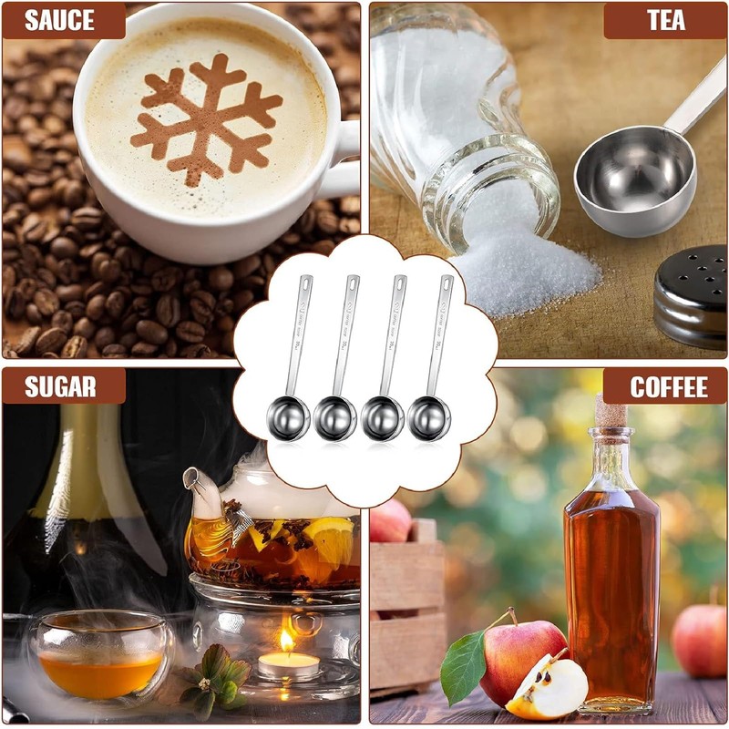 Geiserailie 8 Pieces 2 Tablespoon Scoops with Long Handle, 30