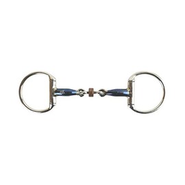 AK AKRS-2602 Iron Eggbut Double Joint with Rider Jaws Cooper Roller Horse Bits AKRS-2602 (6.00 Inches, Blue/Silver)