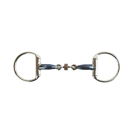 AK AKRS-2602 Iron Eggbut Double Joint with Rider Jaws Cooper Roller Horse Bits AKRS-2602 (6.00 Inches, Blue/Silver)