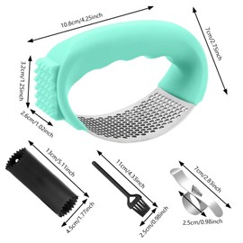 Emwel Ginger Garlic Press Rocker - Free with Orange Peeler Stainless Steel Ginger Garlic Press Professional Garlic Press and Stainless Steel Orange Peeler Set