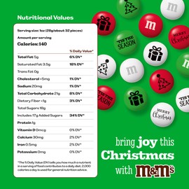 M&M’S WORLD Christmas Milk Chocolate Candy - 5 Pounds of Holiday Color Chocolate Bulk For Christmas Candy Bags, Decorations, and More