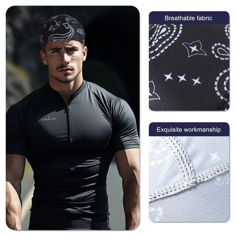 GERINLY 3 Pcs Do Rags for Men Skull Cap Breathable