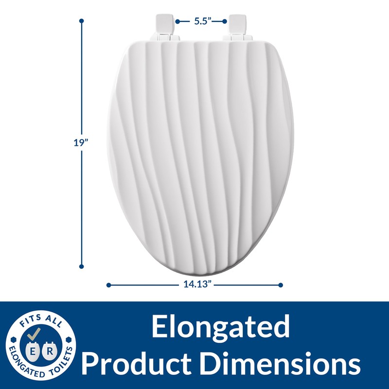 Mayfair Sculptured Rainfall Slow Close Toilet Seat, Easy Clean Hinges