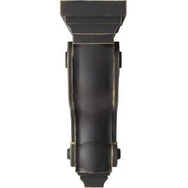 Ekena Millwork CORWD03X06X10TSBL Boston Traditional Scroll Vintage Decor Corbel, 3 3/8"W x 6 1/2"D x 10 1/2"H, Black