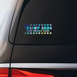 Trump 2024 Sticker Decal Notebook Car Laptop 5.5"x2.25" | Holographic |