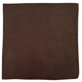 MDSTYLE 100% Cotton Solid Color Bandana for Men & Women 22" x 22" Handkerchief Headband Scarf (Brown 1pc)