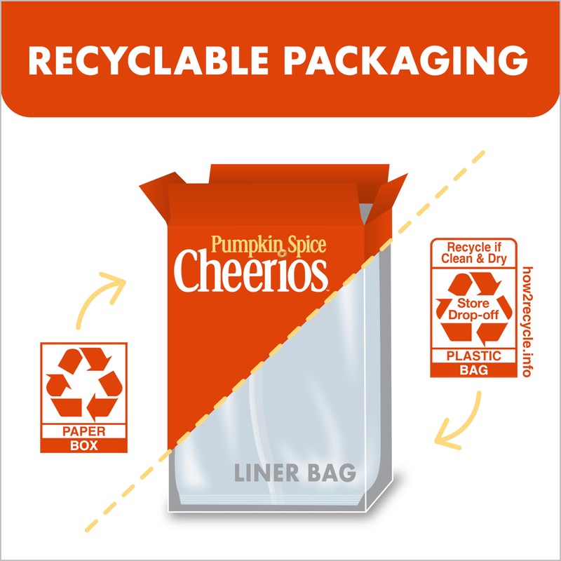 Pumpkin Spice Cheerios, Gluten Free Breakfast Cereal, 10.8 OZ